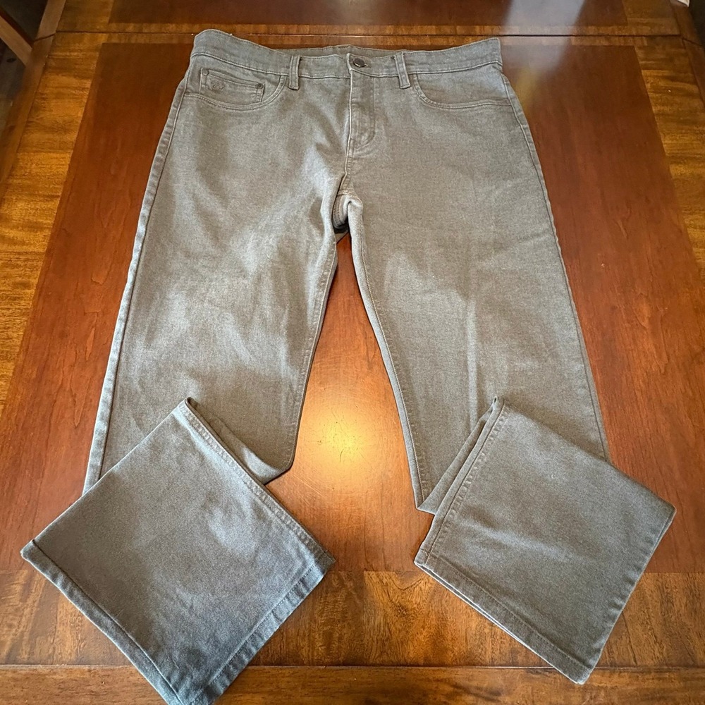 English Laundry Gray Slim Straight Jeans Designer Stretch Denim 36X32